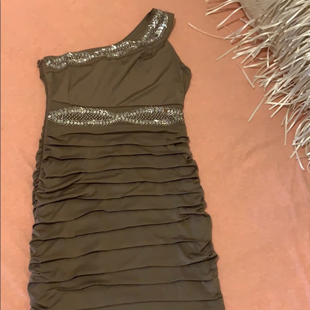 Olive green mini dress